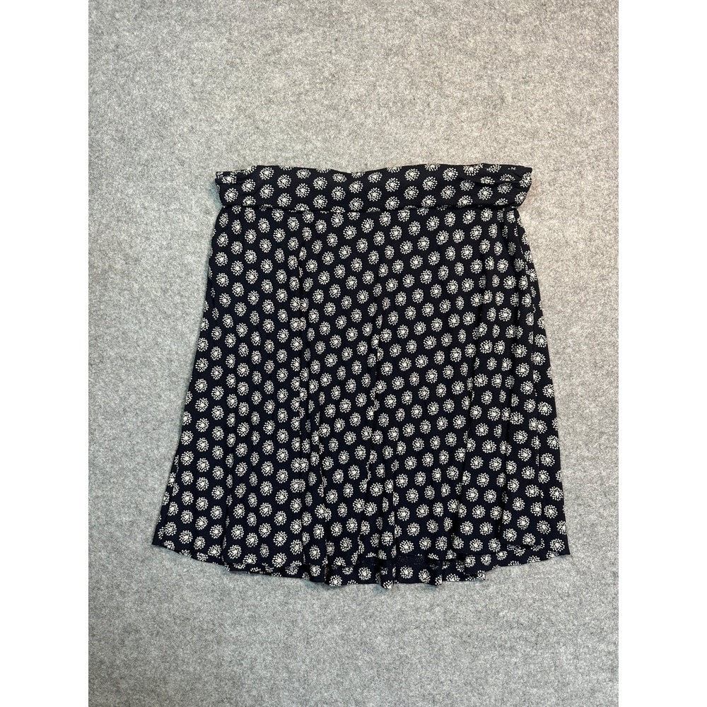 Ann Taylor LOFT Petites Navy Blue White Floral Burst A-Line Skirt MP Petite Med